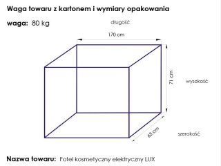 Fotel kosmetyczny elektr. Lux biały