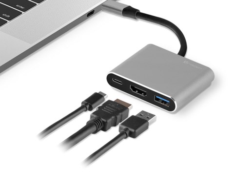 ADAPTER TRACER A-1, USB-C, HDMI 4K, USB 3.0, PDW 100W