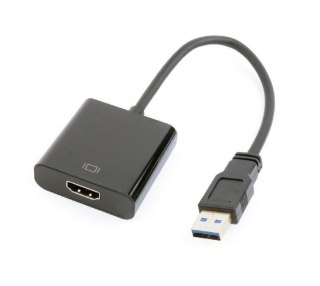 Adapter GEMBIRD A-USB3-HDMI-02 (USB 3.0 M - HDMI F; 0,15m; kolor czarny)