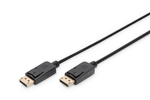 Kabel DP/DP M/M z zatrzaskami czarny 15m Displayport 1080p 60Hz FHD