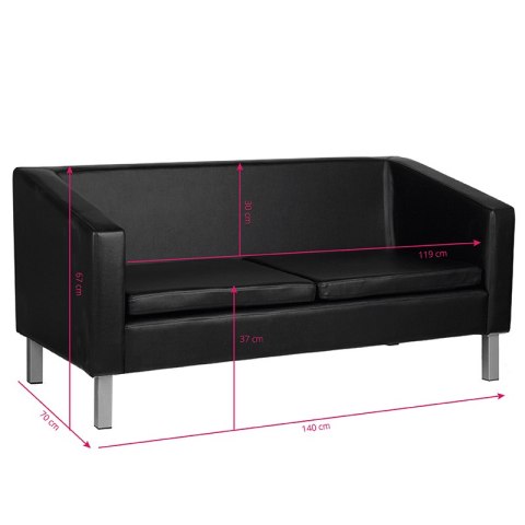 Gabbiano sofa do poczekalni BM18003 czarna