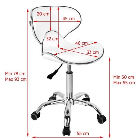 Gabbiano taboret kosmetyczny Q-4599 biały