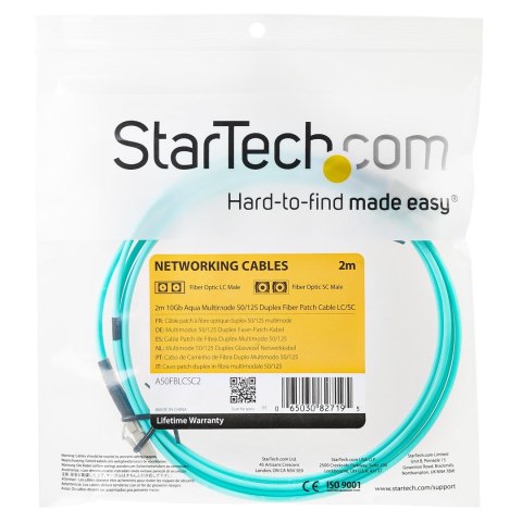 2M AQUA FIBER PATCH CABLE/.