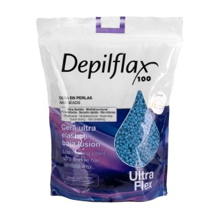 Depilflax 100 elastyczny wosk do depilacji o niskiej temperaturze topnienia perłowy Ultraflex blue 1000g