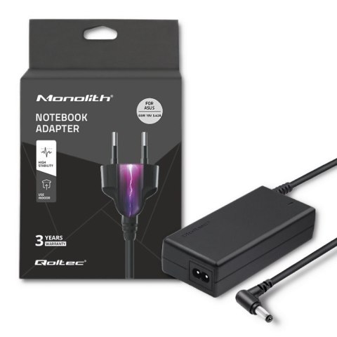 Zasilacz Qoltec 50018.65W do notebooka Asus (19 V; 3,42 A; 65W; 5.5 mm x 2.5 mm)