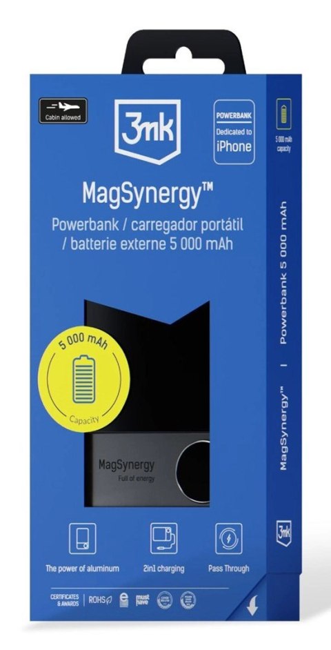 3MK MagSynergy Litowo-polimerowy (LiPo) 5000 mAh Bezprzewodowe ładowanie Czarny