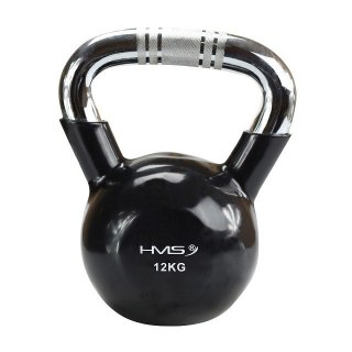 Kettlebell chromowany 12 kg czarny HMS KTC12