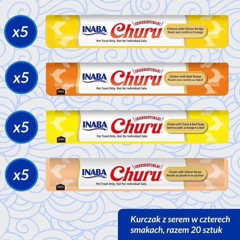 INABA CHURU Varietes Kurczak i Wołowina -kot 20x14g