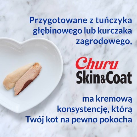 INABA Churu Skin&Coat Kurczak z przegrzebkami - przysmak dla kota - 4x14 g