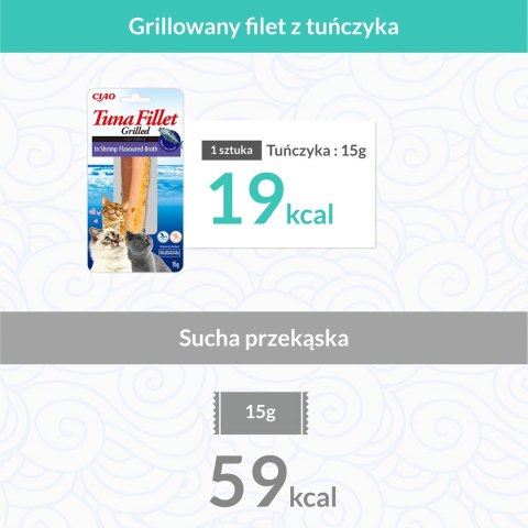 INABA Grilled Tuna Tuńczyk w bulionie o smaku kalmarów - przysmak dla kota - 15 g