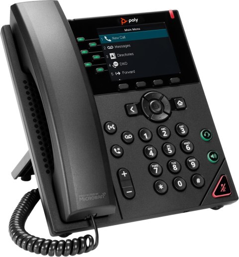 POLY 6-liniowy telefon IP VVX 350 z obsługą zasilania PoE