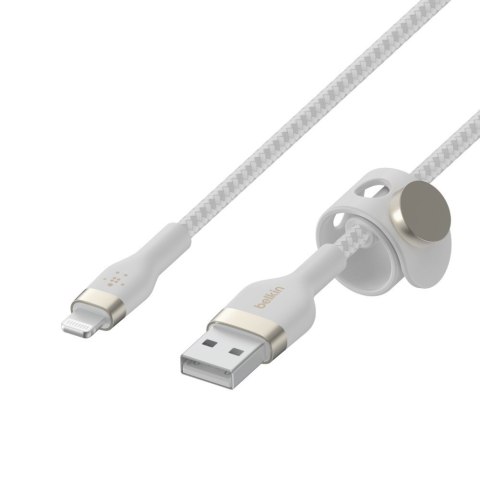 BELKIN KABEL USB-A - LTG OPLOT SILICONE 3M BIAŁY