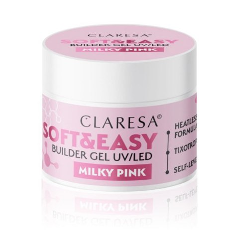 Claresa żel budujący Soft&Easy gel milky pink 90g