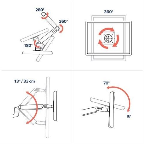 Ergotron LX DUAL SIDE-BY-SIDE ARM/27IN MIS-D 10Y W MATTE BLACK