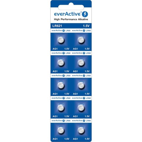 Bateria EVERACTIVE AG1/LR621/SR621/SR60/LR60/LR620 1,5V alkaliczna blister (10szt)