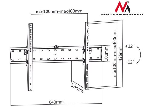 Uchwyt do TV 37-85 cali MC-668 40kg