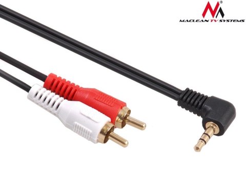 Przewód mini jack 3,5mm kątowy 2RCA 3m MCTV-825 Czarny