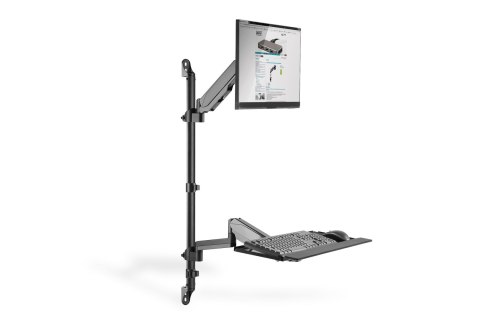 DIGITUS RAMIĘ NAŚCIENNE POJEDYNCZE LCD+KLAWIATURA MAX.32" MAX. 8KG UCHYLNO-OBROTOWE 360° (PIVOT) DA-90372