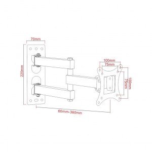 Uchwyt do TV LCD/LED 17-42 25KG AR-57A regulacja pionowa/pozioma