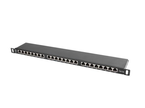 Patch Panel 24 Port 0.5U Kat.5E czarny ekranowany