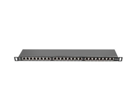 Patch Panel 24 Port 0.5U Kat.5E czarny ekranowany