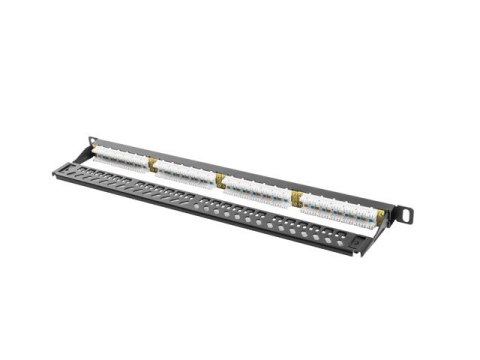 Patch Panel 24 Port 0.5U Kat.5E czarny