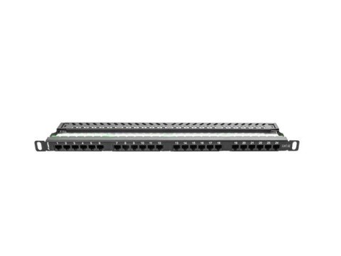 Patch Panel 24 Port 0.5U Kat.5E czarny