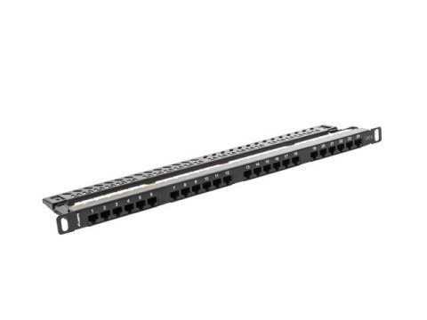 Patch Panel 24 Port 0.5U Kat.6 czarny