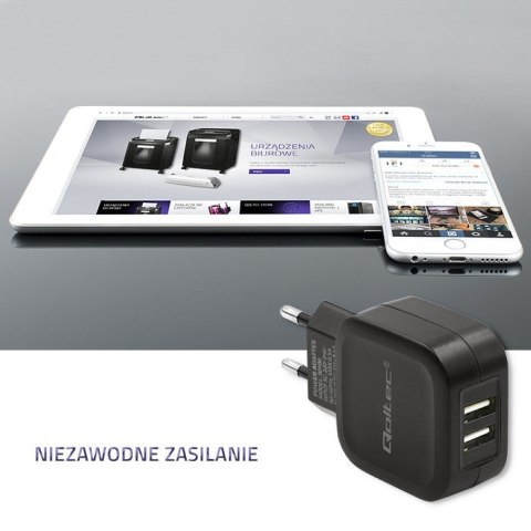 Ładowarka sieciowa 17W | 5V | 3.4A | 2xUSB + kabel USB typC