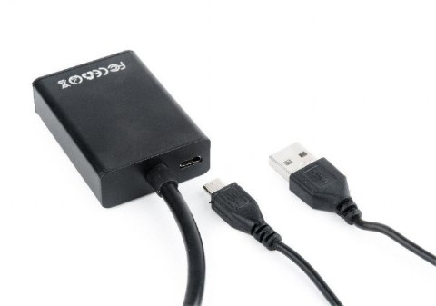 Konwerter VGA do HDMI 15 cm czarny