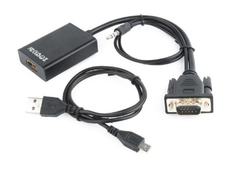 Konwerter VGA do HDMI 15 cm czarny