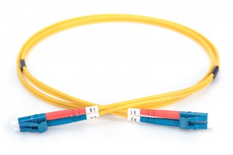 Patchcord FO SM 09/125 OS2 LC-LC duplex 1m Żółty