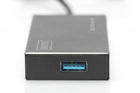 HUB/Koncentrator 4-portowy USB 3.0 SuperSpeed, aktywny, aluminium