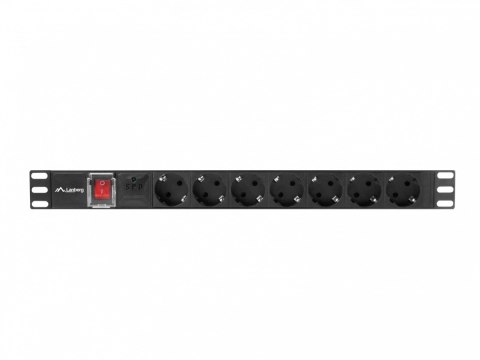 Listwa zasilajaca Rack PDU 19" 1U 16A 7X SCHUKO 2m czarna