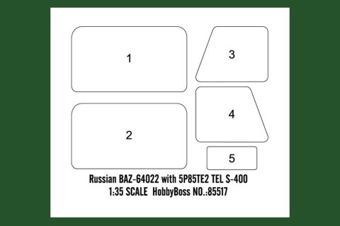 Model plastikowy BAZ-64022 z 5P85TE2 TEL S-400