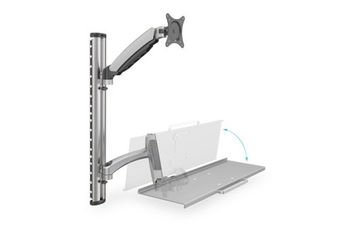 Ramię naścienne pojedyncze, 1xLCD + klawiatura, max. 27", max. 8kg, uchylno-obrotowe 360° (PIVOT)