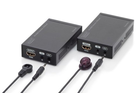 Przedłużacz/Extender HDMI HDBaseT do 70m po Cat.5e, 4K 30Hz UHD, HDCP 2.2, IR, z audio (zestaw)