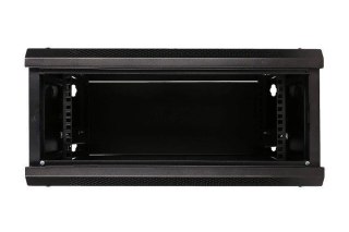 Szafka wisząca rack 4U 600x450 czarna szklane drzwi