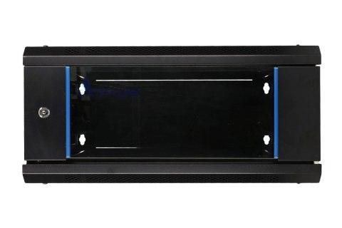 Szafka wisząca rack 4U 600x600 czarna szklane drzwi