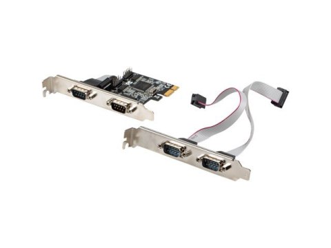 Karta PCI Express - COM 9Pin x4 + Śledzie Low Profile