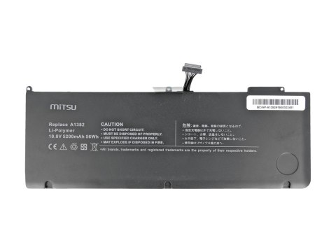 Bateria do Apple MacBook Pro 15 - A1382 5200 mAh (56 Wh) 10.8 - 11.1 Volt