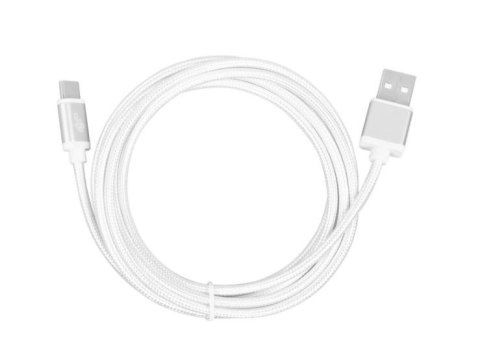 Kabel USB-USB C 2m srebrny sznurek