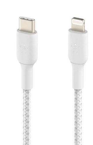 Kabel Braided USB-C Lightning 1m biały