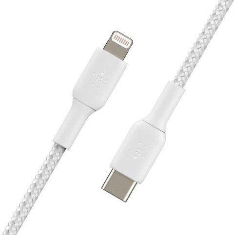 Kabel Braided USB-C Lightning 1m biały