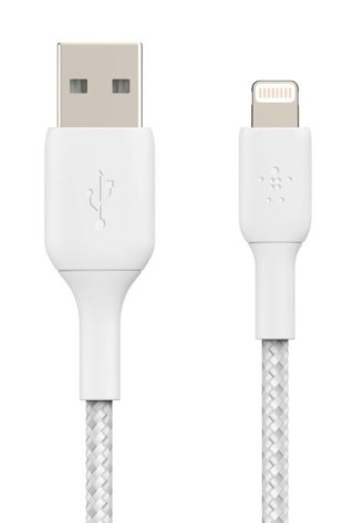 Kabel Braided USB- Lightning 2m biały