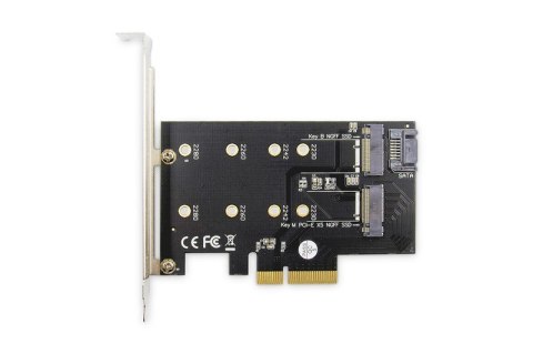 Karta rozszerzeń (Kontroler) M.2 NGFF/NVMe SSD PCIe 3.0 x4 SATA 80, 60, 42, 30 mm