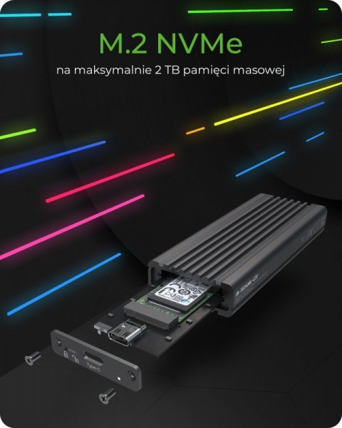 IB-1824ML-C31 Obudowa M.2 NVMe z oświetleniem RGB