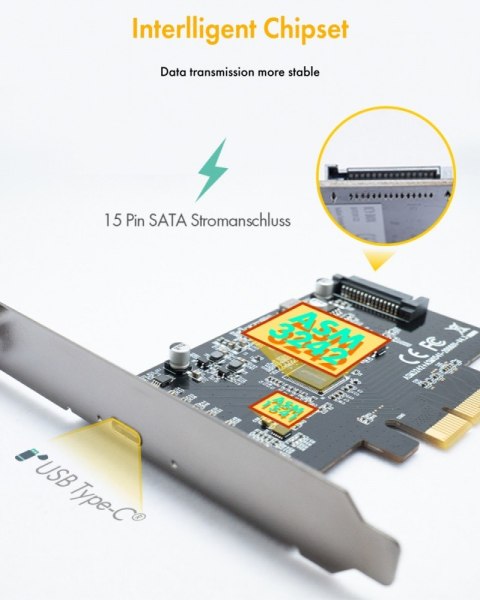 IB-PCI1901-C32 Karta PCIe, TYPE-C USB 3.2 (Gen 2x2)