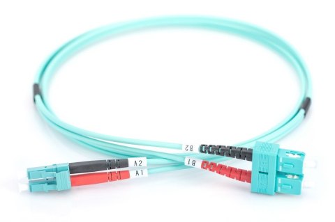 Patchcord światłowodowy FO LC-SC MM 50/125 OM3 duplex LSOH 2m