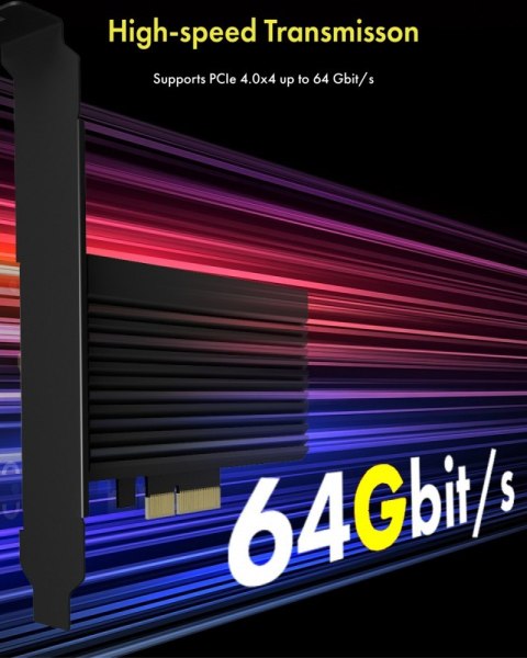 Karta PCI na M.2 SSD NVMe IB-PCI208-HS z radiatorem